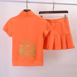 Juicy Couture Juicy Emblem Velour Tracksuits 3220 2pcs Women Suits Orange