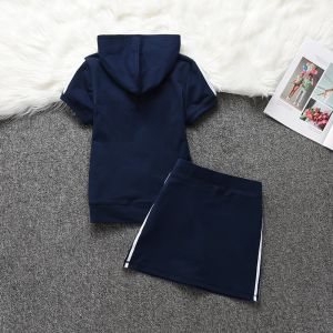Juicy Couture Original Stripes Velour Tracksuits 669 2pcs Women Suits Navy Blue