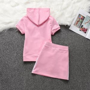 Juicy Couture Original Stripes Velour Tracksuits 669 2pcs Women Suits Pink
