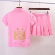 Juicy Couture Juicy Emblem Velour Tracksuits 3220 2pcs Women Suits Pink