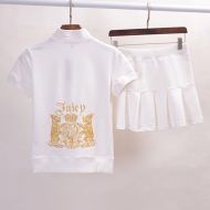 Juicy Couture Juicy Emblem Velour Tracksuits 3220 2pcs Women Suits White