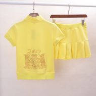 Juicy Couture Juicy Emblem Velour Tracksuits 3220 2pcs Women Suits Yellow
